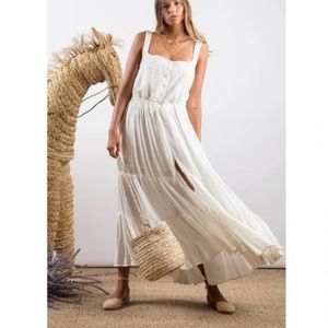 Sundress Lucia Maxi Dress in Precieuse White